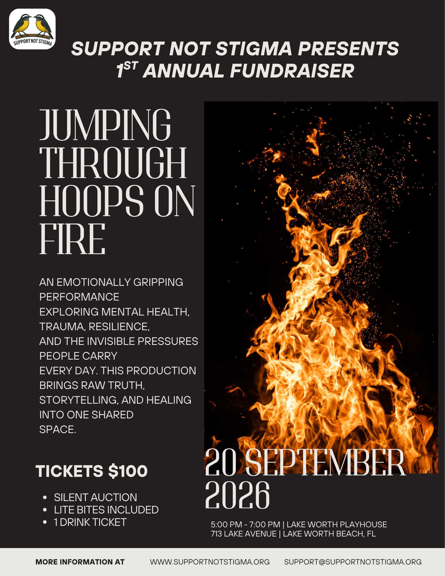 Jumping Through Hoops on Fire Fundraiser (Image)